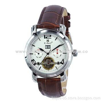Hot Sale Customized Genuine Leather Brand Watch, CE/RoHS Marks